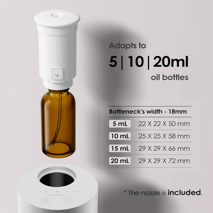 Airversa Waterless Diffuser for Essential Oil, Car Diffsuer, Battery Operated Nebulizer, 0.7 Fl Oz/ 20mL, Mini Scent Air Machine, 3 Timers & 3 Mist Levels for Home, Room, Car, Office - AN6 Black