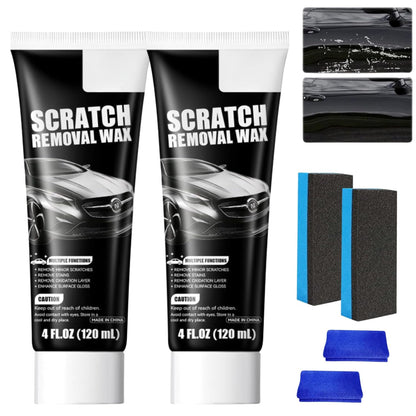 2pcs SCRATCHREMOVAL Wax Car Scratch Remover Wax,Universal Premium Polishing Compound for Deep Scratches,Car Scratch Repair Tool, (120 Ml) 4 Fl Oz with Sponge+ rag
