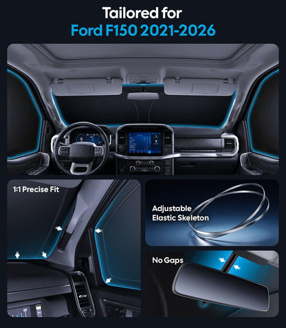 Wigoo 2026 Upgrade 8PCS Full Set Window Sunshade for Toyota 4Runner 2010-2024 [7-Layer Cooler & Blacker, Ice-Crystal Tech] with Windshield for Sun Block, Baby, Camping, Privacy Napping, Relax