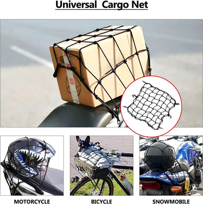 Cargo Net 4' x6' Stretches to 8' x 12' Truck Cargo Net for Pickup Truck Bed- Small 4"x4" Mesh Grid Super Duty Bungee Heavy Duty Bed Netting with 12 Adjustable Metal Carabiners by Cenipar
