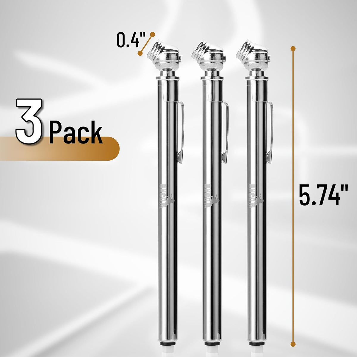 UNCO Pencil Tire Gauge, 2 Pack, 10-75 PSI, Car Tire Air Gauge