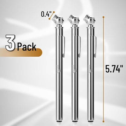 UNCO Pencil Tire Gauge, 2 Pack, 10-75 PSI, Car Tire Air Gauge