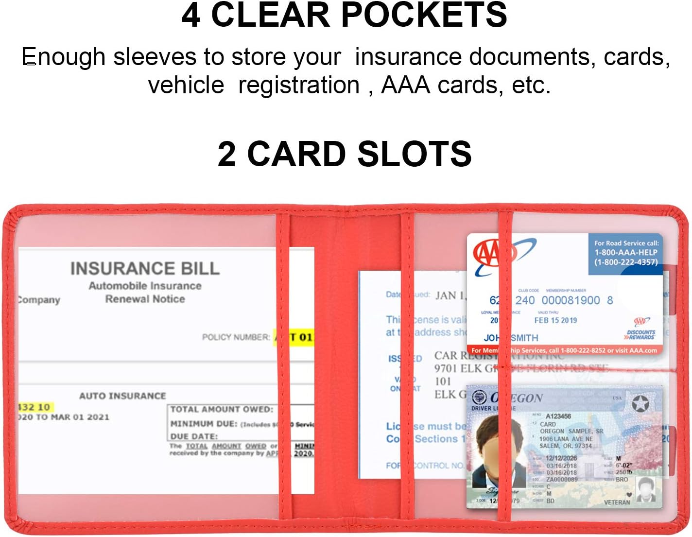 Car Registration and Insurance Holder, Car Accessories Vehicle Glove Box Car Organizer Women Wallet Case for Cards, Essential Document, Driver License by Cacturism, Pink | for Cards