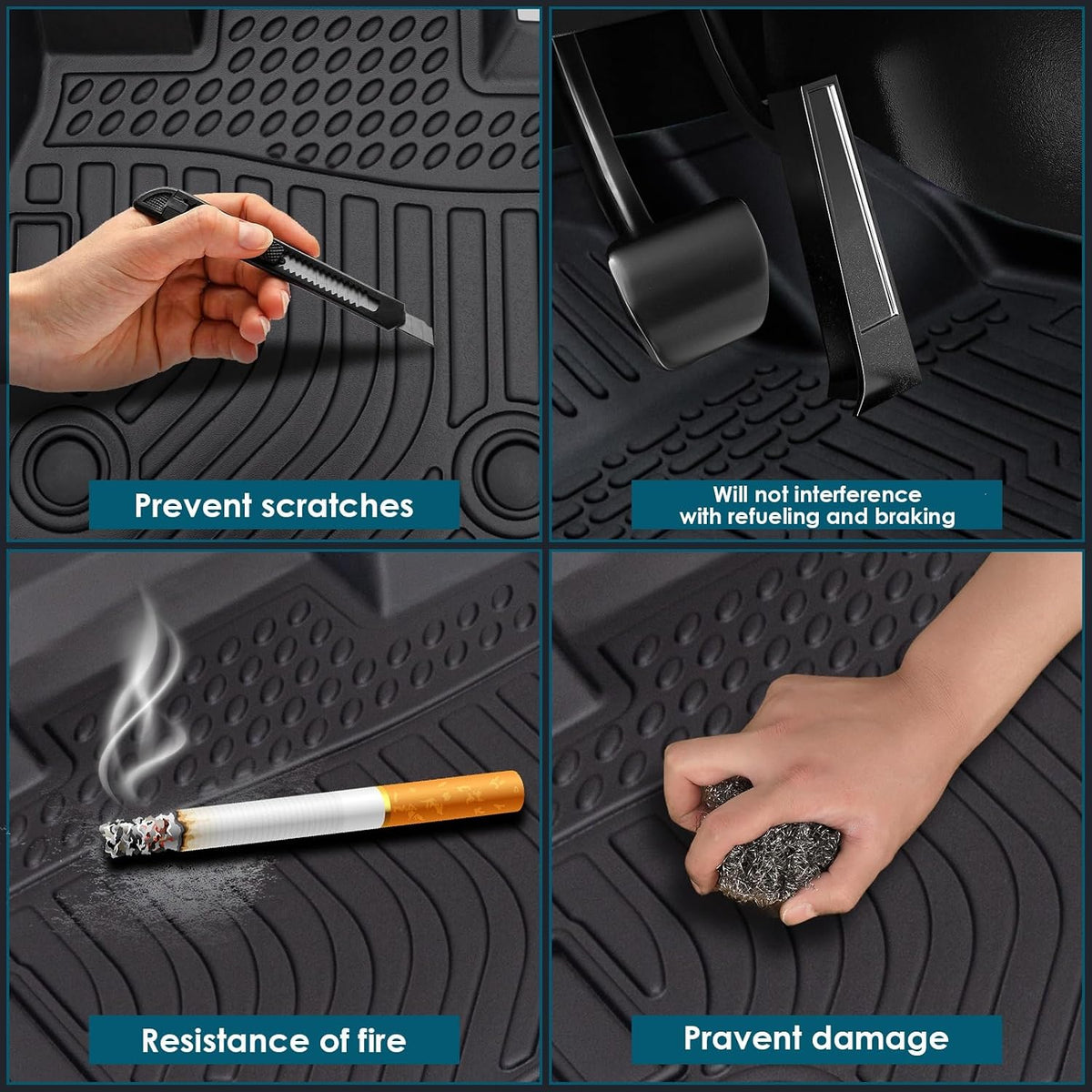 All Weather Floor Mats for 2016-2019 Chevy Cruze (No Fit 2016 Cruze Limited), Chevy Cruze Floor Mats, 1st and 2nd Maximum Coverage, 3D Waterproof TPE Rubber Protector Car Mats Full Set Liners