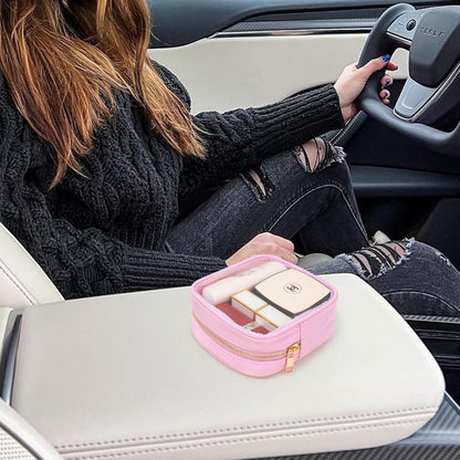 Small Clear Makeup Bag for Purse Small Cosmetic Bag Travel Size Toiletry Bags Cute Travel Makeup Bag,Coin Purse,Car Asscessories Organizer Storage Travel Essentials for Women Girls(Clear-Beige)