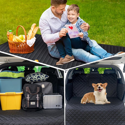 SUV Cargo Liner for Dog Car Seat Cover Waterproof Pet Cargo Cover Nonslip Dog Seat Cover with Bumper Flap Protector for SUV Trunk Sedans Vans（70L”*40W“）