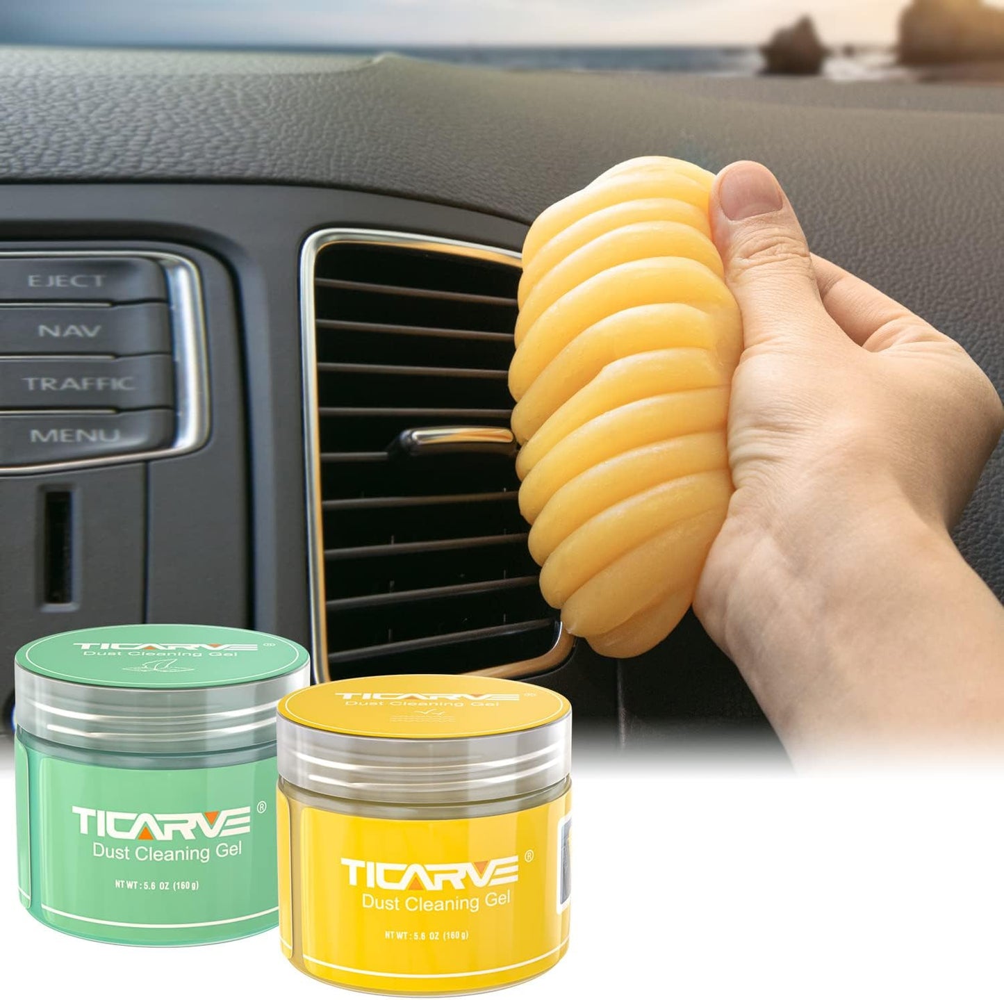 TICARVE 2Pack Cleaning Gel Car Putty Slime for Detailing Putty Detail Tools Car Interior Cleaner Automotive Cleaning Kits Keyboard Cleaner Blue Rose (320g/11.2oz)