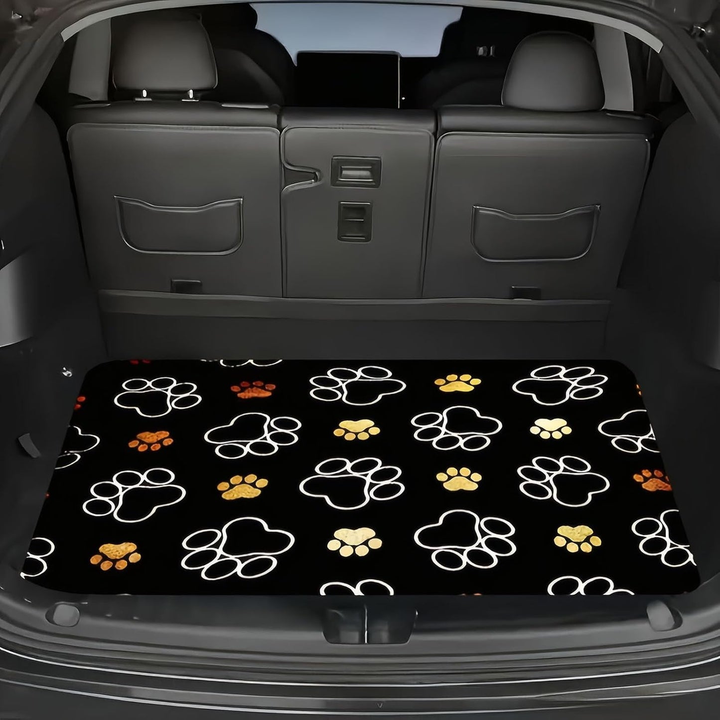 Universal Car Trunk Mat 29" x 39",Purple Colorful Flowers All Weather Trunk Protection Cargo Liner, Durable Cargo Mat Rear Trunk Liner,Stylish Vehicle Interior Accessories Suitable for Most Car Models