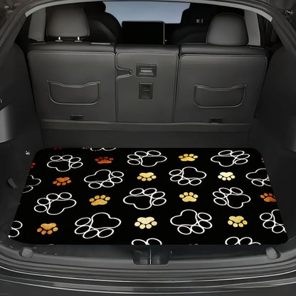 Universal Car Trunk Mat 29" x 39",Purple Colorful Flowers All Weather Trunk Protection Cargo Liner, Durable Cargo Mat Rear Trunk Liner,Stylish Vehicle Interior Accessories Suitable for Most Car Models