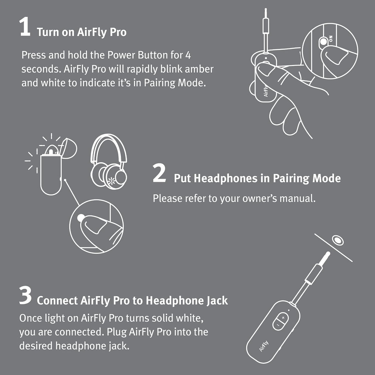 AirFly Pro 2 Deluxe – Bluetooth Adapter for Airplane, Pair 2 AirPods or Wireless Headphones – 3.5mm AUX Bluetooth Transmitter/Receiver for Cars, Boats, Treadmills, TVs – Airplane Travel Essentials