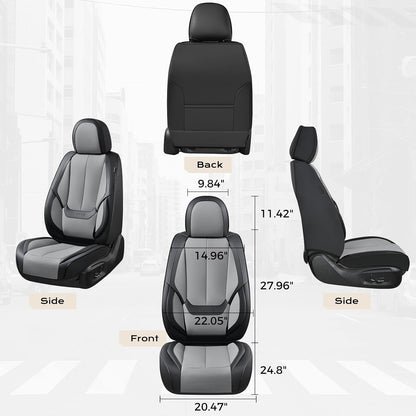 Coverado Seat Covers Full Set, Black Seat Covers for Cars 5 Seats, Car Seat Protector, Waterproof Nappa Leather Car Seat Cushion, Front and Rear Car Seat Cover Fit for Most Sedans SUV Pick-up Truck - Colors A
