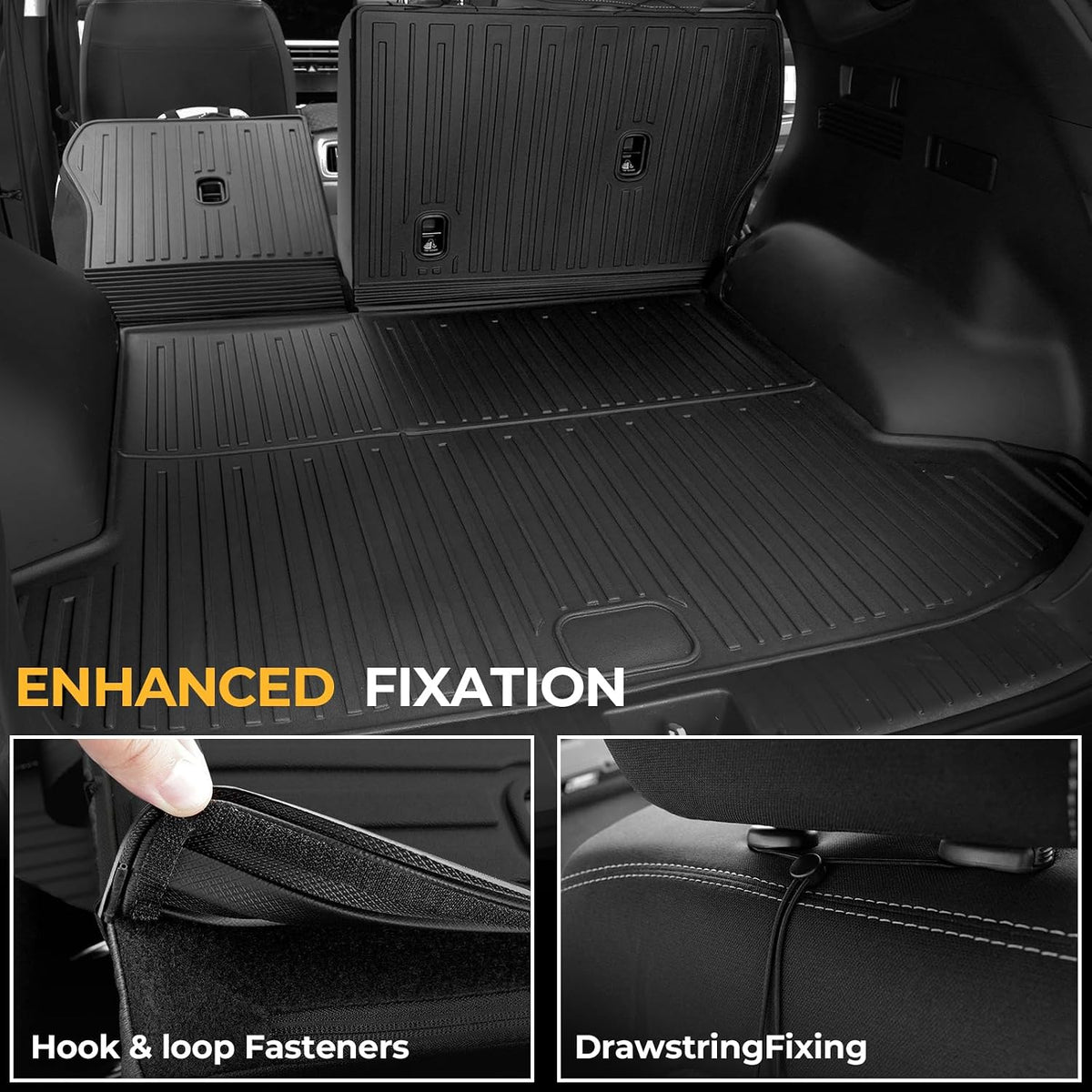 Floor Mats for Hyundai Elantra Gas 2021-2026, All Weather Floor Mats Trunk Cargo Liner and Door Sill Guards Accessories, Full Coverage Set (Not fit Hybrid Models)