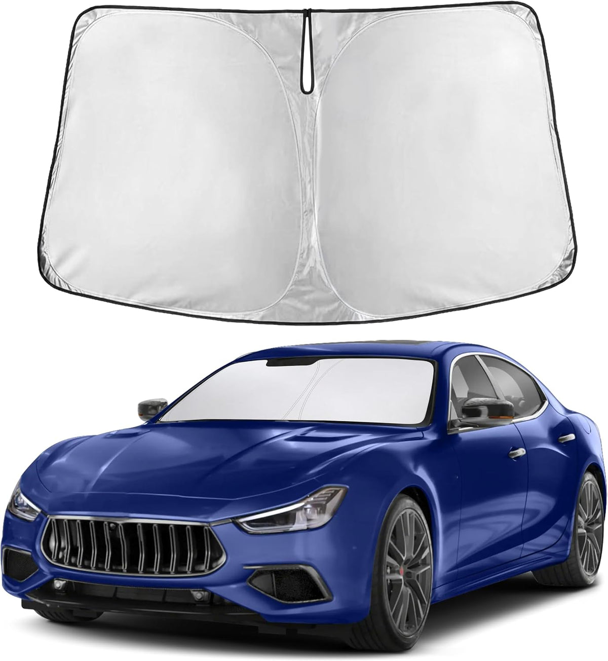 EcoNour Car Windshield Sun Shade | 2025 Upgraded Innovative No-Light-Pass Technology for Maximum Coverage | Foldable Sun Shade Keeps Your Vehicle Cool | Must-Have Car Accessories | Small (59" x 29") - Colors I