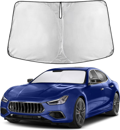 EcoNour Car Windshield Sun Shade | 2025 Upgraded Innovative No-Light-Pass Technology for Maximum Coverage | Foldable Sun Shade Keeps Your Vehicle Cool | Must-Have Car Accessories | Small (59" x 29") - Colors I