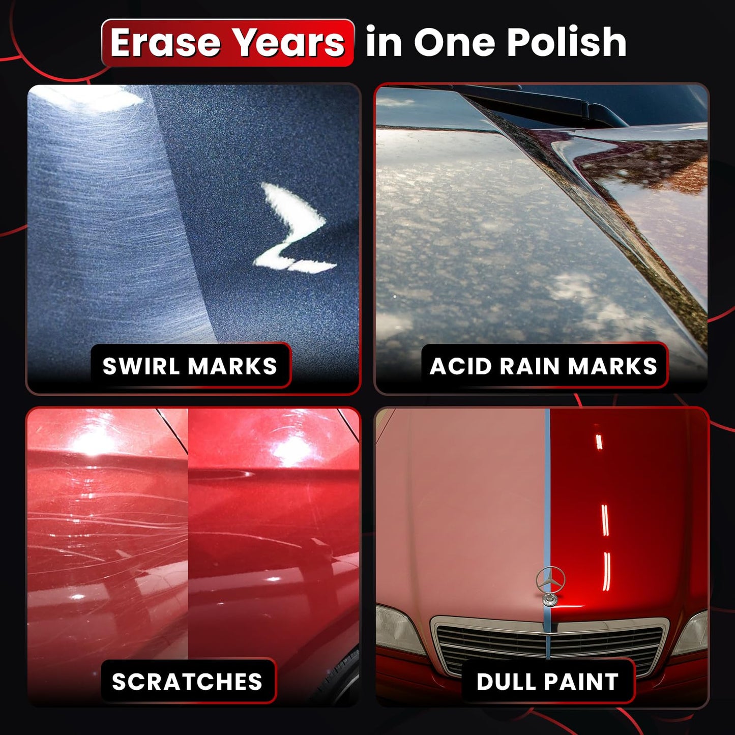 Carfidant Scratch Repair and Swirl Remover - Car Paint Scratch Remover & Restorer Kit with Buffer Pad - Polishing & Waxing Kits - Compound for Vehicles Paint Repair - 8.4 fl. Oz.