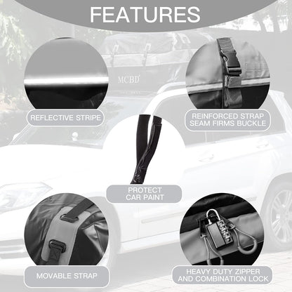Rooftop Cargo Carrier, 21 Cubic Feet Soft-Shell Waterproof Car Roof Luggage Bag for All Vehicles SUV with/Without Rails, Includes 10 Reinforced Straps + 6 Door Hooks,Storage Bag,Anti-Slip Mat