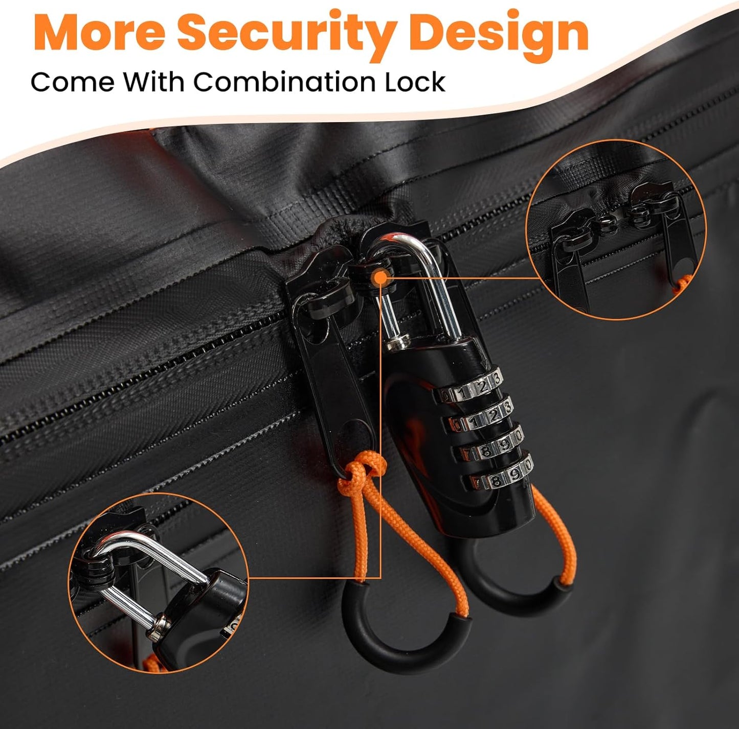 DUMOS Car Rooftop Cargo Carrier Bag Waterproof 20 Cubic Feet for All Cars | with Anti-Slip Mat, Combination Luggage Lock, Reinforced Straps & Door Hooks, Fit Vehicles with/without Roof Racks