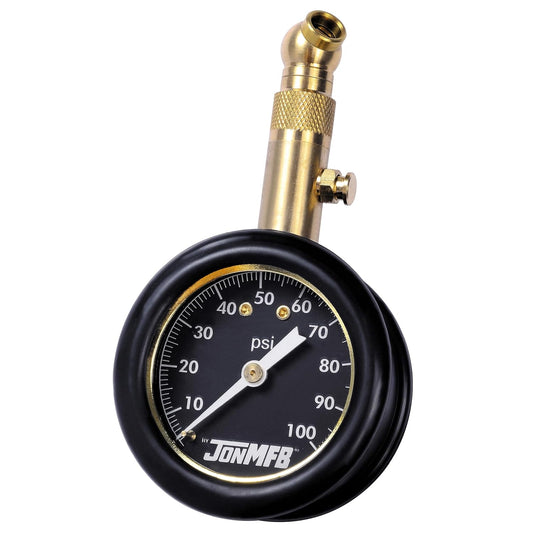 Tire Pressure Gauge for Cars and Trucks. 0-100 PSI Calibrated to ANSI B.40.1 Accuracy. Large 2 Inch Easy to Read Gauge and 360 Degree Rotation for Easy Connection., 200-100R