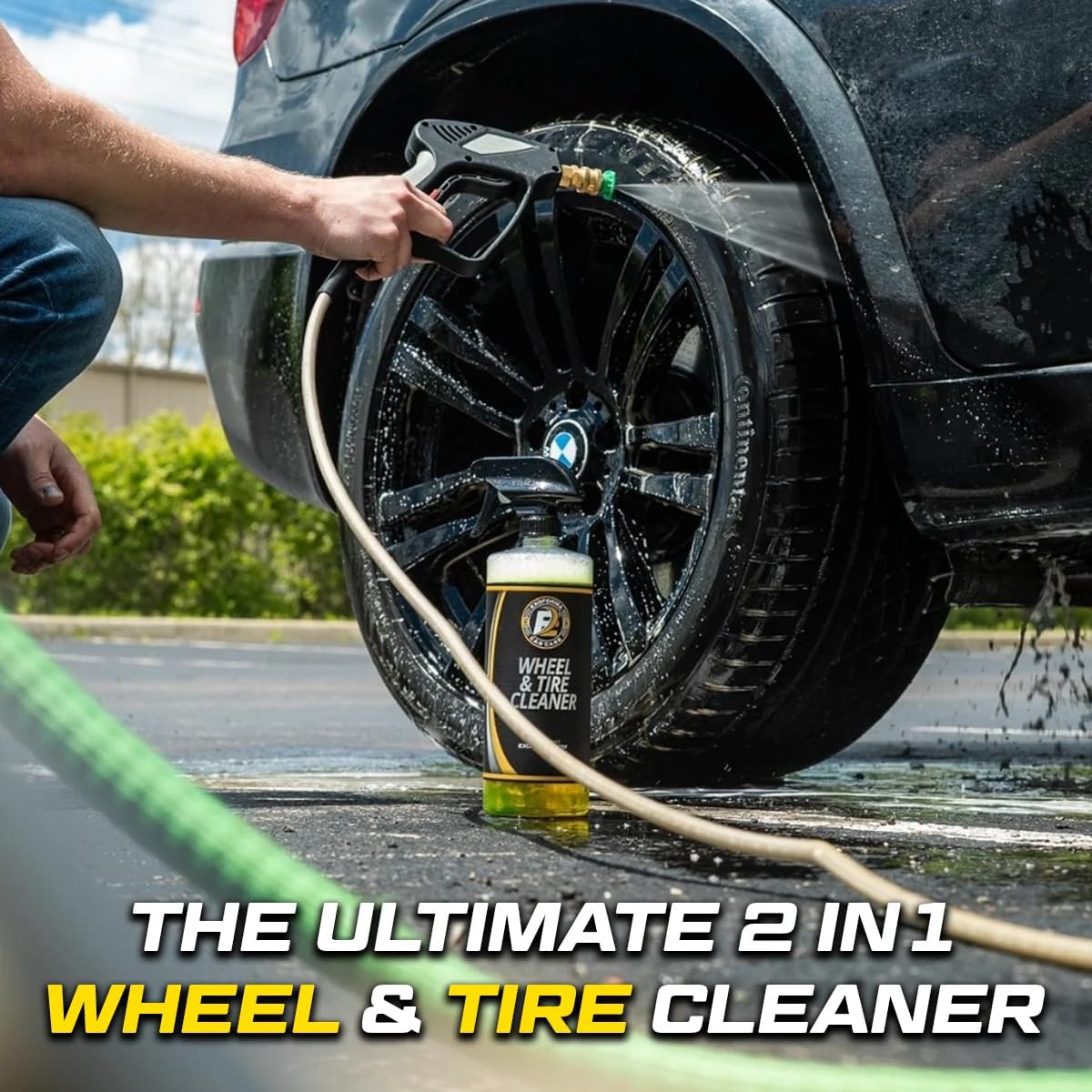 ExoForma Wheel & Tire Cleaner - Removes Built-Up Brake Dust, Dirt & Grime - Improves Dressing Performance - 2-in-1 Formula - Chosen by Pros (16 FL Oz)