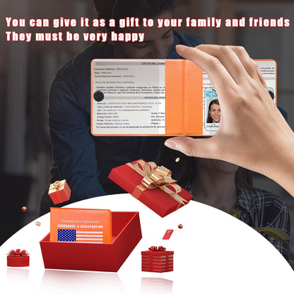 Ziciner Car Registration Insurance Holder, 2Pack Essential Auto Card Document Glove Box Organizer with Touch Fastener, Vehicle Interior Accessories Perfect for Most Car, Truck, SUV (Red/Small Car)