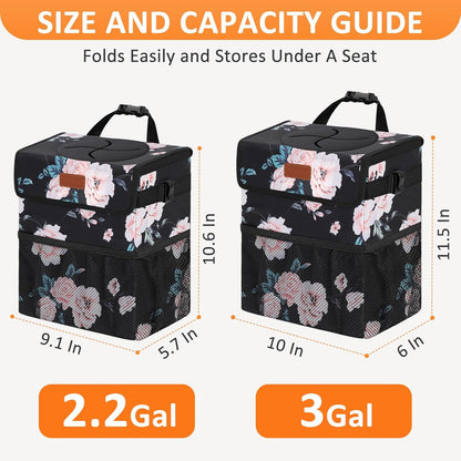 Vankor Car Trash Can Bin with Lid Hanging for Back Seat, Car Accessories for Women Men Leak Proof Automotive Garbage Cans Leakproof Vehicle Trash Can for Truck SUV Black