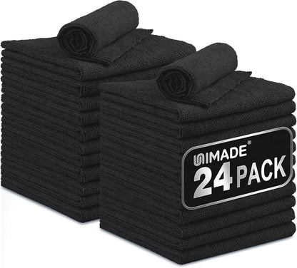 UNIMADE Microfiber Cleaning Cloth, 100 Pack Microfiber Towels for Cars Commercial Grade Work Rags Bulk Detailing Cloth for Automotive Bar Mechanic Restaurant Garage Housekeeping, 11.5"x 11.5", Grey