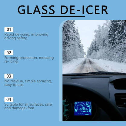 Glass DE-ICER, De-Icer for Car Windshield Defroster, Window Snow Spray, Window Defroster, Windshield deicer Sprayer Ideal for Car Windscreens, Winter Essentials