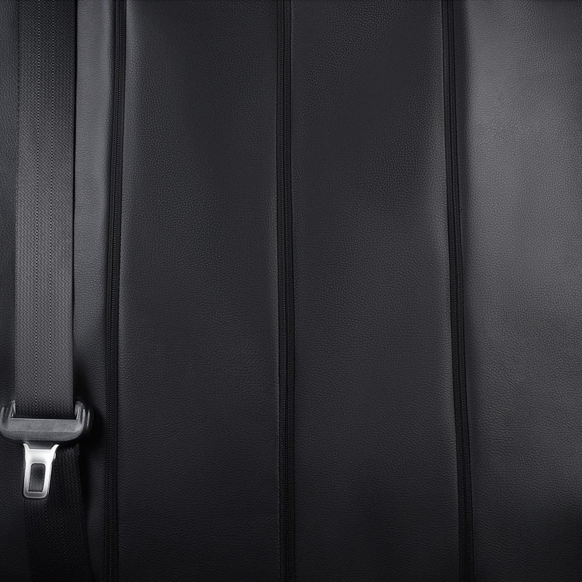 Flying Banner Carbon Fiber Leather Vehicle Seat Covers, Leopard Gray Black, Universal Fit - 8PCS