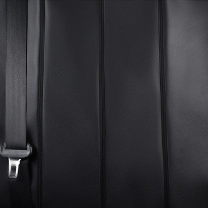 Flying Banner Carbon Fiber Leather Vehicle Seat Covers, Leopard Gray Black, Universal Fit - 8PCS