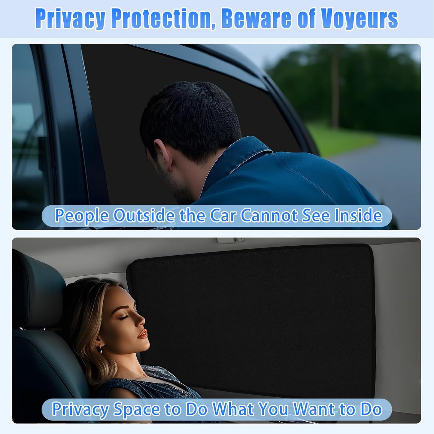 ZATOOTO Suede Car Window Shades 4PCS - Car Window Covers for Ultimate Privacy, UV Protection, and Heat Insulation, Side Window Sun Shade Perfect for Camping, Travel, Baby Safety, and Daily Use