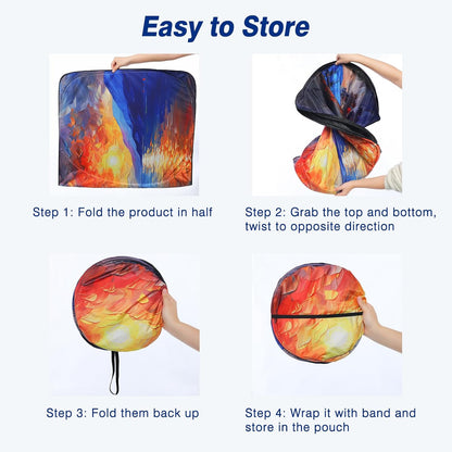 Windshield Sun Shade - Car Sun Shade Windshield, Reflector Sunshade Offers Ultimate Protection for Car Interior, Foldable Front Window Fit for Hatchback, Truck, SUV, MPV