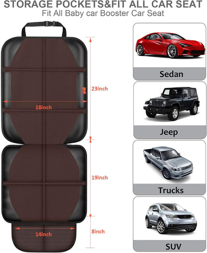XHYANG Car Seat Protector,Auto Car Seat Protectors Baby Carseat Waterproof & Durable 600D Fabric for Child Baby Car Seat Mat Vehicle Pet Cover 2 Storage Pockets (2 Pack)