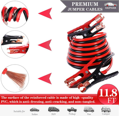 Car Emergency Kit with Jumper Cables Car Safety Kit Vehicle Emergency | Car Emergency Kits for Vehicles Headlamps, Car Glasses Holder, Safety Hammer, Ideal Gifts for New Drivers