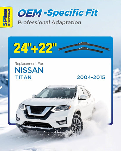 5 PLUS 26"+17" Windshield Wipers Blade Replacement for Nissan 02-06 19-24 Altima/07-12 20-24 Sentra/20-24 Versa Wiper Blades-Front All-Weather Wiper Blades Exact fit J-Hook Type (Pack Of 2)