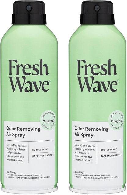 Fresh Wave Original Scent Odor Removing Spray, 8 fl. oz. | Pack of 2 | Odor Absorber for Home, Furniture, Fabrics & Trash | Safer Odor Relief