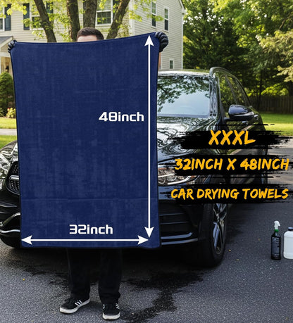 YeewayVeh 'Agile Giant' Car Drying Towel, 28x36 Inch Quick Car Wash Drying Towels, 1400 GSM Super Absorbent, Double Sided Microfiber Towels for Cars Effortless & Scratch-Free Detailing, Green
