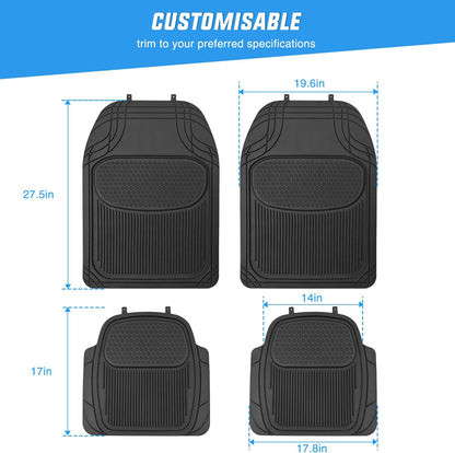 Nilight Rubber Cargo Mats for Cars Trucks SUVs,Universal Trim to fit for Most Vehicles,All Weather Protection Heavy Duty Cargo Liners