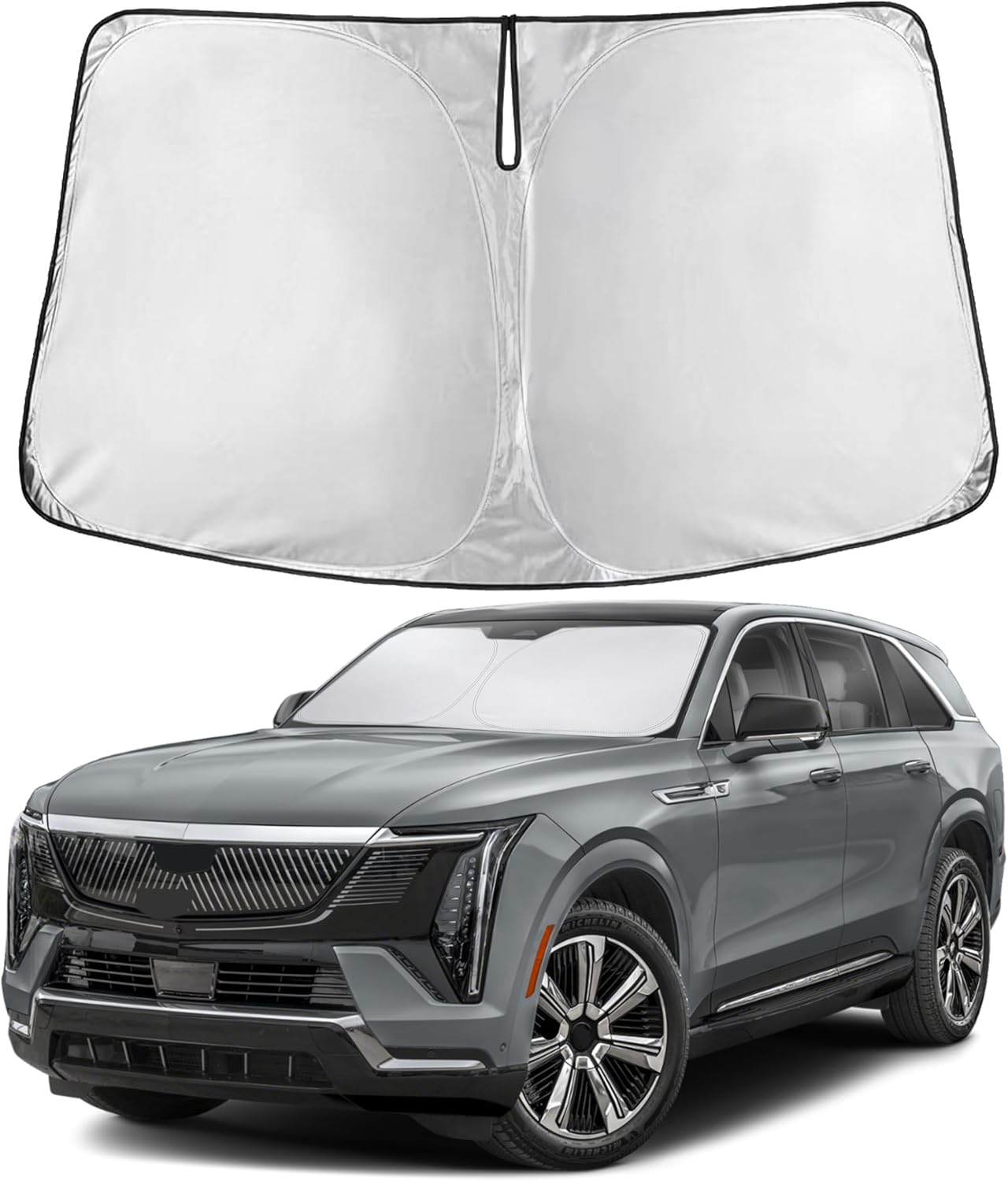 EcoNour Car Windshield Sun Shade | 2025 Upgraded Innovative No-Light-Pass Technology for Maximum Coverage | Foldable Sun Shade Keeps Your Vehicle Cool | Must-Have Car Accessories | Small (59" x 29") - Colors M
