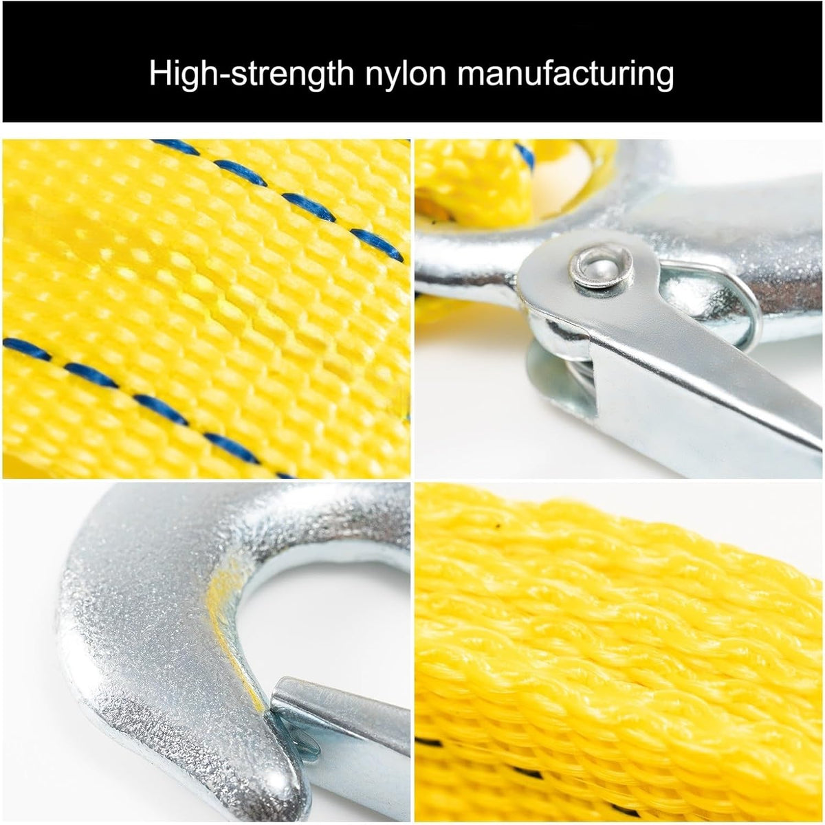 Tow Strap 118 Inch Heavy Duty 10,000 LB Capacity, Boat Winch Strap with Reinforced Loops, Recovery Tow Rope for Vehicle Off-Road & Marine Use, Boat Winch Strap with Hook Alternative