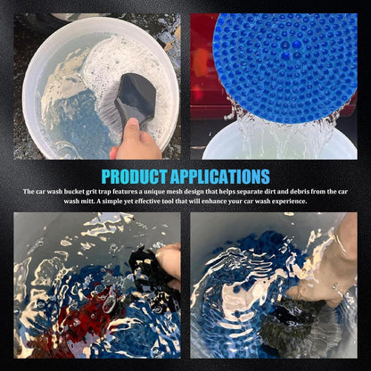 5 Gallon Car Wash Bucket Grit Trap Insert, Wash Buckets for Car Detailing, 10.2 Inch Diameter Car Wash Filter for Removing Dirt & Grit, Cleaning Tools Car Bucket Gravel Guard Fit Cars (Black)