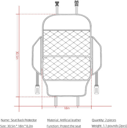 TAIKOO Seat Back Protector + Large Capacity Pocket Storage Organizer,Preventing the Impact of Children Stepping on the Seat Backrest (Black)