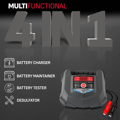 Schumacher Electric Car Battery Charger 12V/6V - Trickle Charger, Maintainer for Automobile & Marine Batteries (AGM/Gel/Deep Cycle) - SC1280