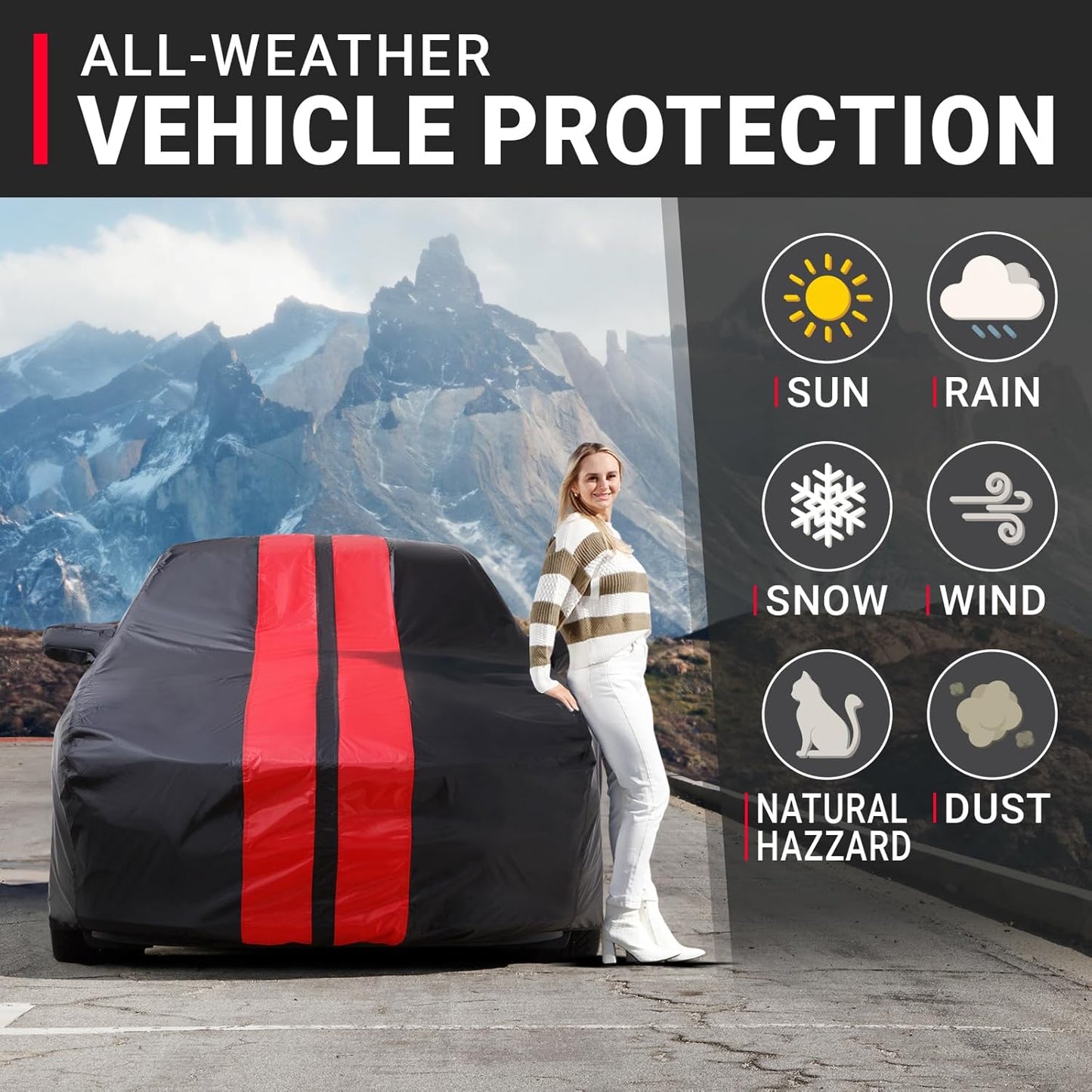 iCarCover Premium Car Cover for 1970-1972 Chevy Monte Carlo Heavy Duty Waterproof All-Weather Automobiles Custom Fit Indoor Outdoor UV Snow Protection Covers with Straps and Bag - Colors B