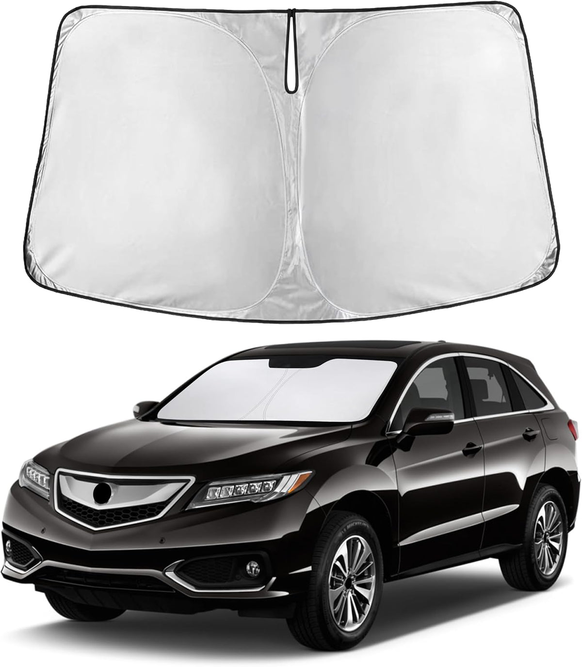 EcoNour Car Windshield Sun Shade | 2025 Upgraded Innovative No-Light-Pass Technology for Maximum Coverage | Foldable Sun Shade Keeps Your Vehicle Cool | Must-Have Car Accessories | Small (59" x 29") - Colors D