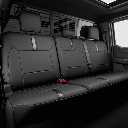 for Ford F150 Seat Covers 2015-2023 2024 2025 2026,Full Set Leather Waterproof Black Trucks Pickup Seat Covers Custom Fit for Ford F150 Accessories,Car Seat Cover for SuperCrew/CrewCab(XL,XLT)