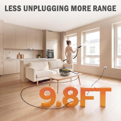 Steam Cleaner for Home, 1600W Handheld Steamer for Cleaning with 1.69QT Tank, High Temp Pressurized Steam Cleaner with 15 Accessories for Grout, Tile, Floor, Couch, Car Detailing