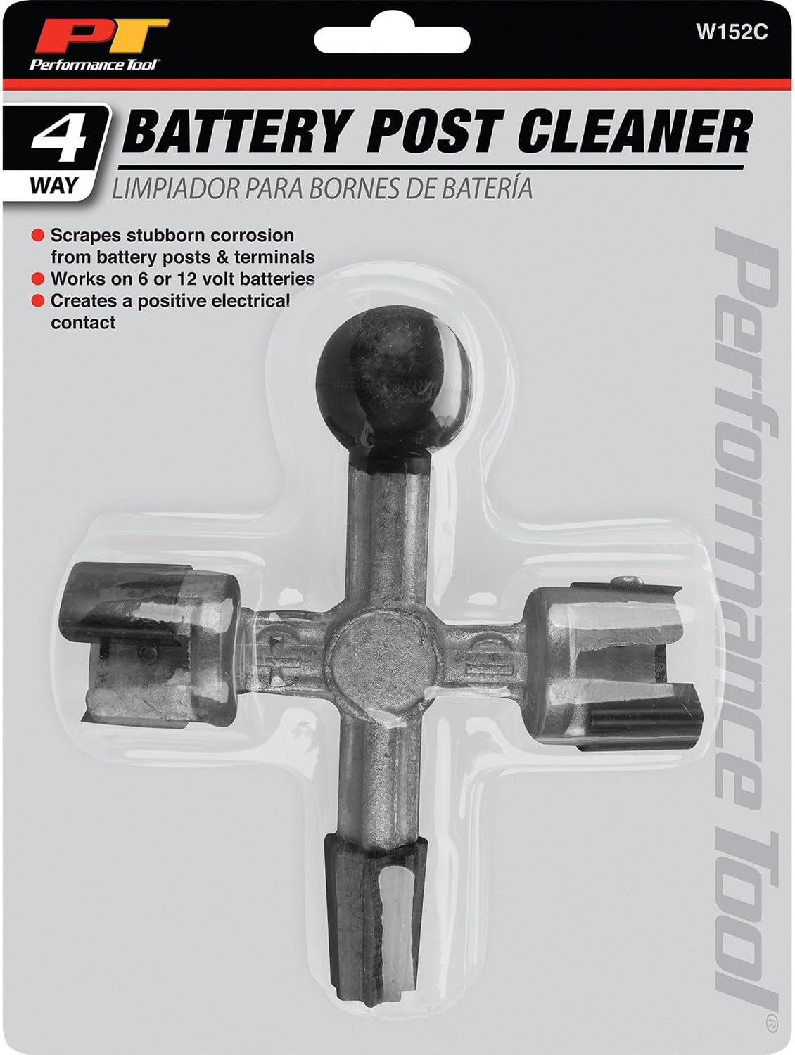 Performance Tool W152C Battery Terminal Cleaner - Removes Stubborn Corrosion from Battery Posts and Terminals