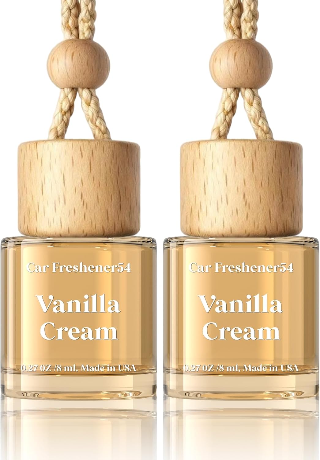 HoogaLife Car Air Freshener Diffuser 2 Pack Hanging Air Freshener Diffuser - Vanilla Cream Fragrance Oil Air D iffuser for Car, 45+ days Long Lasting Fragrance Made in USA C ar Air Fresheners (V54)
