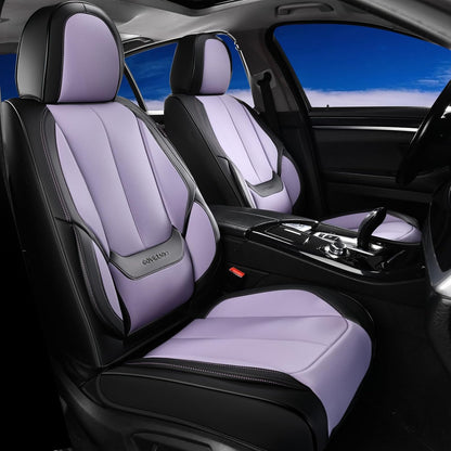Coverado Seat Covers Full Set, Black Seat Covers for Cars 5 Seats, Car Seat Protector, Waterproof Nappa Leather Car Seat Cushion, Front and Rear Car Seat Cover Fit for Most Sedans SUV Pick-up Truck - Colors A