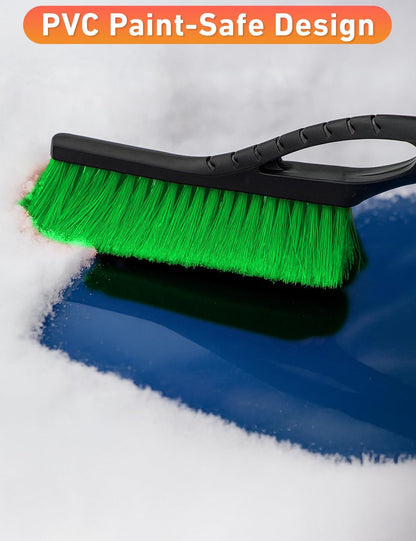 EcoNour 27" Aluminum Ice Scrapers for Car Windshield | Car Snow Scraper Window and Snow Brush with Ergonomic Foam Grip Winter Accessories (Orange)